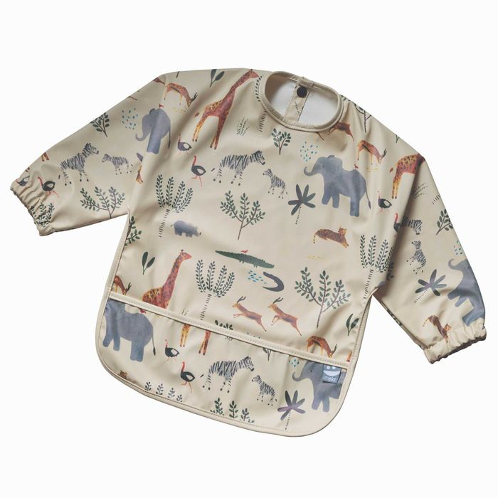 Baveta impermeabila cu maneci lungi pentru copii, Smekc, 6-24 luni