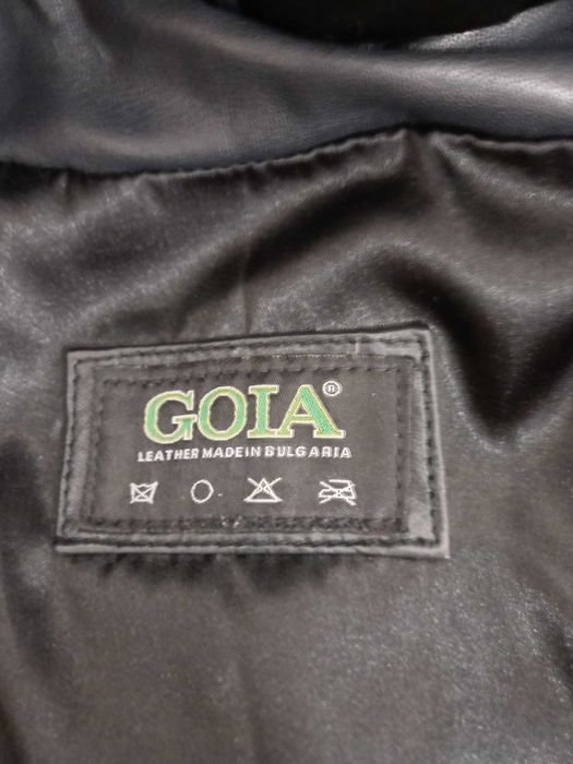 Кожено яке със сребърна лисица, М размер