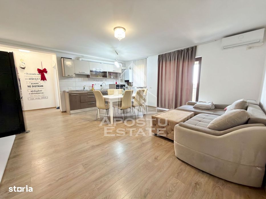 Apartament cu 3 camere complet mobilat si utilat la etajul 2 in Giroc.