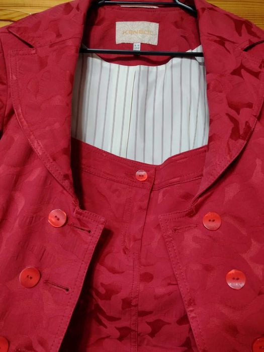 Уникален Костюм на "КENSOL"- САКО двуредово + ПОЛА ! НОВ! №46