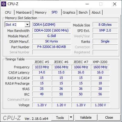 Памет G.SKILL RipjawsV 16 GB (2x8GB) DDR4 3200MT/s