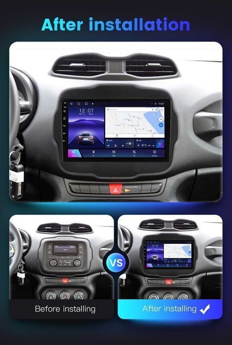 Navigatie Android 13 JEEP RENEGADE 2014+ 1/8 Gb Waze CarPlay CAMERA