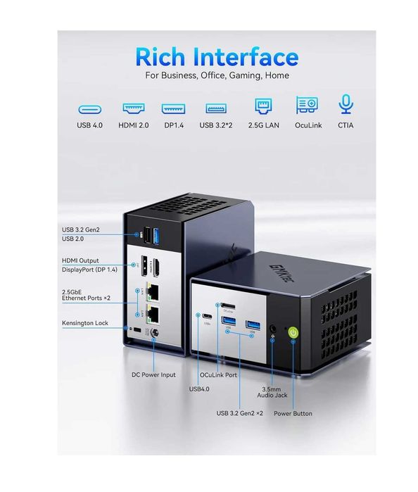 Mini PC GMKtec K16-2-44U-IN MD Ryzen 7 7735HS 32GB DDR5 1TB SSD NVMe Sigiliu Intact