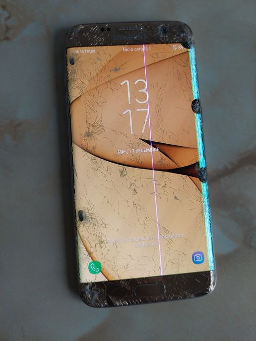 Vând Samsung Galaxy S7 Edge Gold spart, perfect funcțional /poze reale