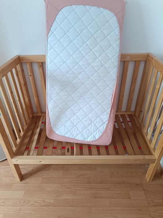 Pătuț copii lemn + saltea