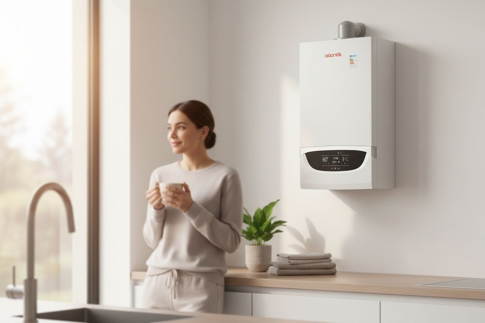 Конденсационный двухконтурный газовый котёл Atlantik 28/32/36 кВт с Wi