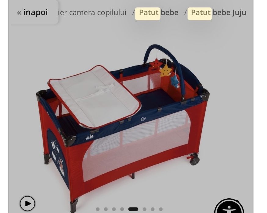 Patut pliabil voiaj + saltea de cocos