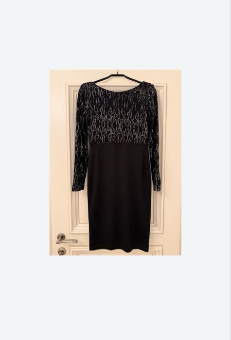Rochie eleganta MAIOCCI - detalii argintii, spate decoltat, S