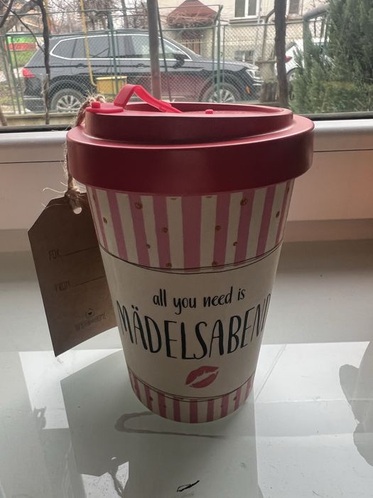 Бамбукова чаша в розово