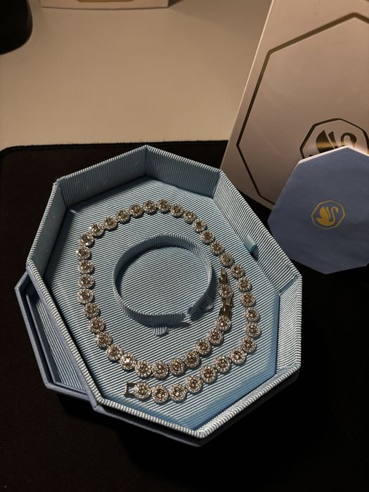 Colier original Swarovski Tennis Deluxe cu cristale strălucitoare