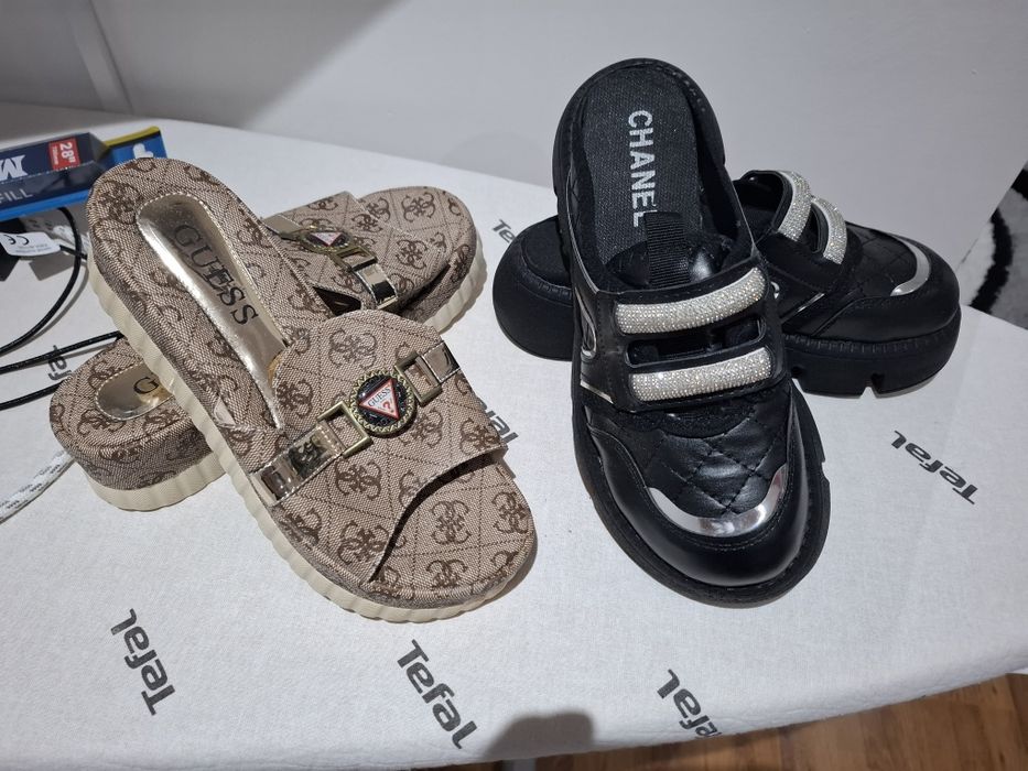 Дамски чехли 2 броя Chanel-Guesa