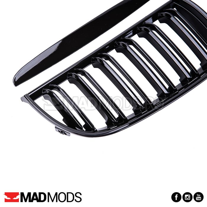 Grile duble M BMW Seria 3 E90 E91 Pre-LCI NFL 2005-2009 Negru Lucios
