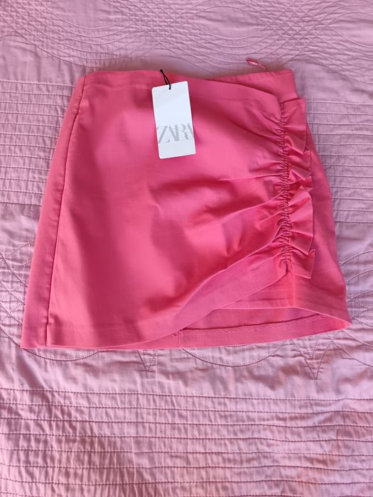 Къса пола Зара, цвят корал, нова с етикет