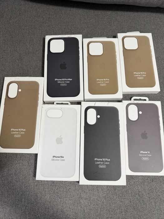 Huse Apple Originale Piele/Silcon Magsafe cu cerc