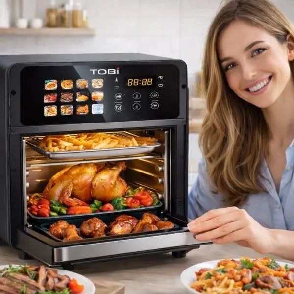 Еър Фрайър TOBI( 2400W) с пълноцветен тъч дисплей и 12 автоматични програми