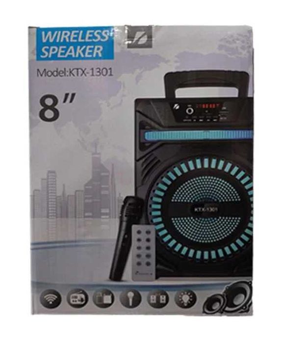 Караоке Тонколона KTX-1301 ,8 Инча ,Цветомузика ,Дистанционно,Микрофон