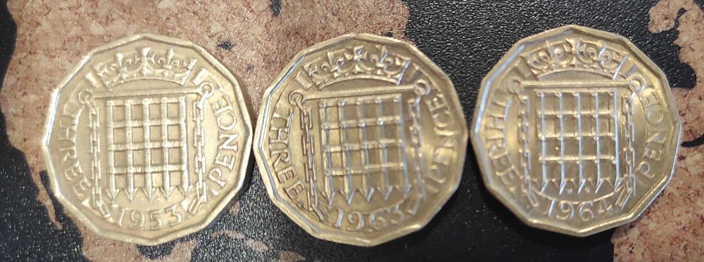 Английски монети - 3 бр › Кралица Елизабет II (1953-1967)