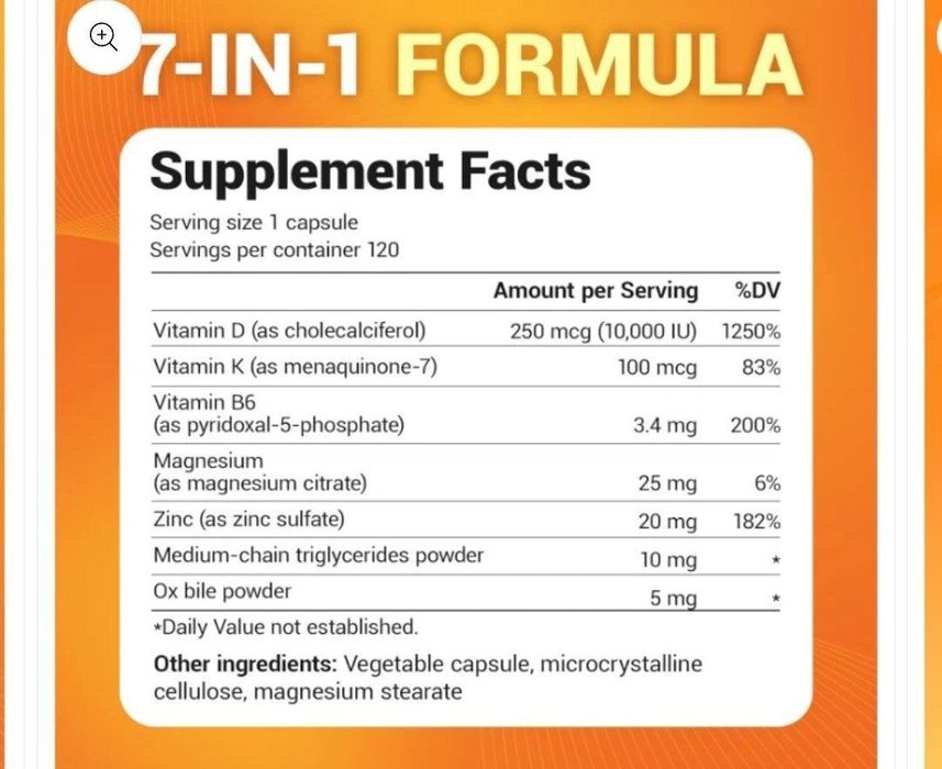 Витамин д3 к2, 10000 IU 120 капс, d3+k2, d3, Dr Berg, zinc magnesium
