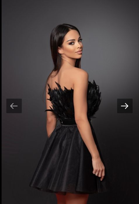 Рокля с пера "ROYALE" - Christine Fashion