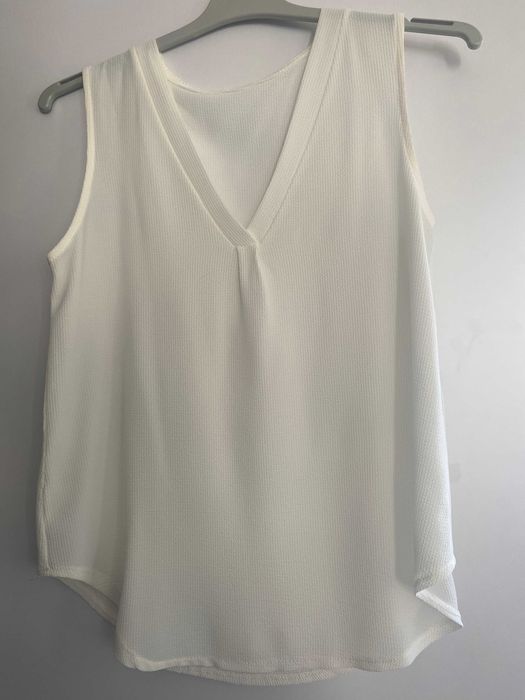 Bluza/top alb ecru, S/36, noufara eticheta, material super