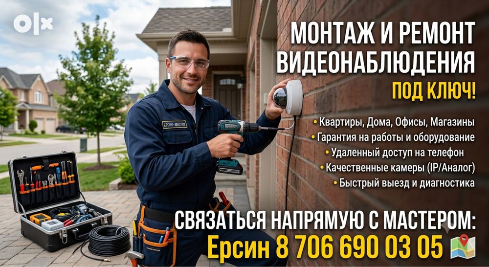 Монтаж и ремонт видеонаблюдения под ключ.