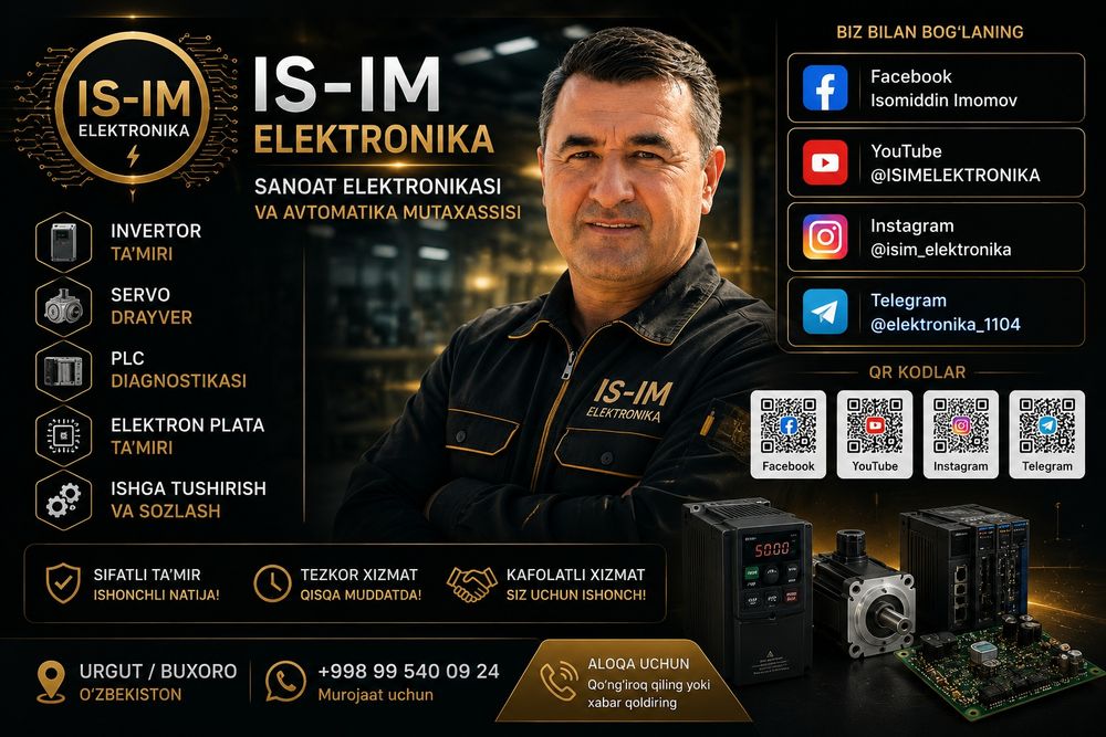 Sanoat Elektronikasi va Avtomatika Ta'miri | Inverter | PLC