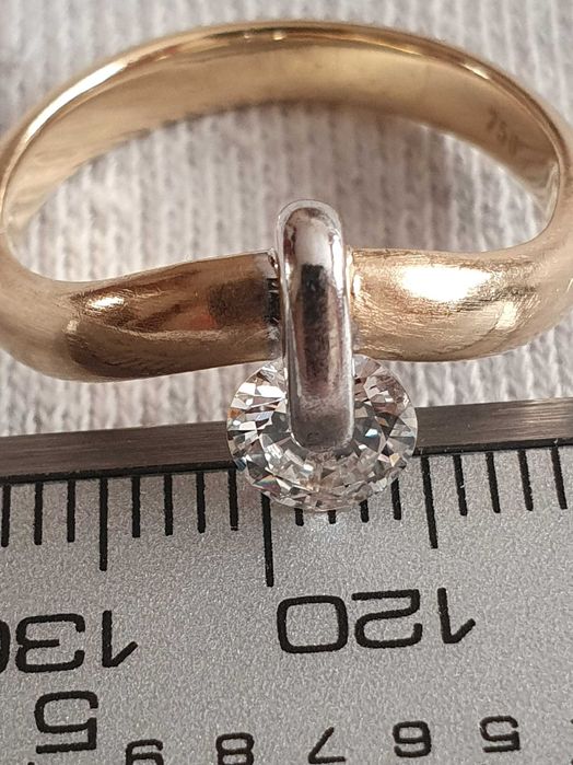 Inel logodna solitaire unicat extravagant aur masiv 18k cu diamant natural urias 0,85ct