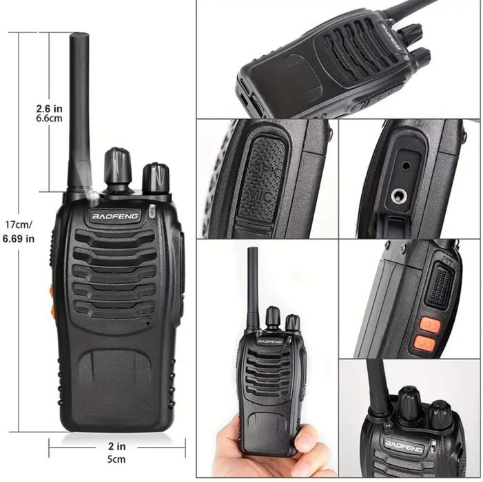 Set 2 Statii Emisie Recepție Walkie Talkie 4-5km Semnal 16 Canale