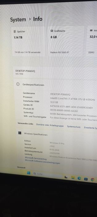 Gaming PC i7 4790 k 32 GB RAM rx 5500 xt 8 GB