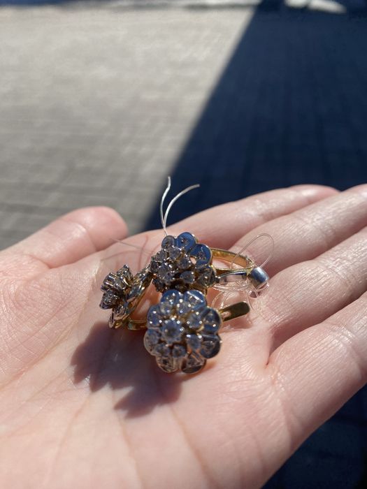 Набор серьги кольцо бриллиант