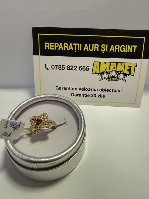 Inel cu piatra rosie (vl) star amanet