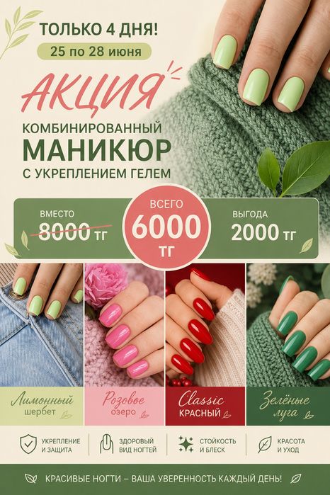Маникюр педикюр всего 10000