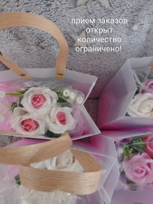 Мыльные цветы, подарок ручной работы