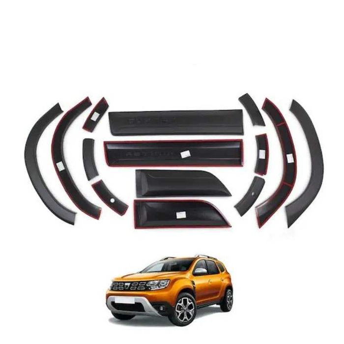 Set 14 Bandouri Laterale Protectii Bara Aripa USI Overfendere DACIA DUSTER 2 2018+