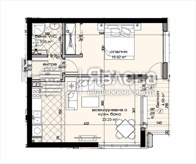 Продава се Двустаен апартамент в Варна, Младост 1 - 73 кв.м за 1369 €/кв.м - Снимка #2