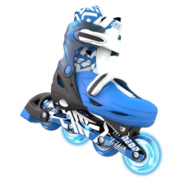 Детски ролери 2 в 1 Yvolution - Neon Combo Skates, размер 34-37, синьо-бели