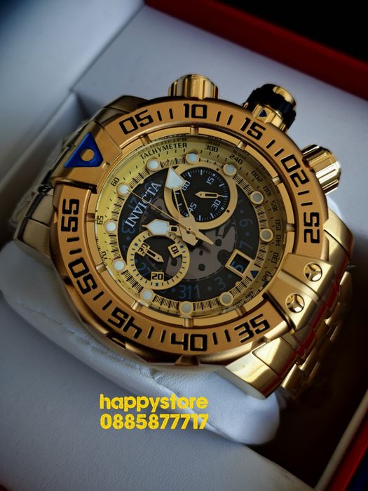 INVICTA Foxhound full metal Gold 57 mm, Инвикта нов ръчен часовник