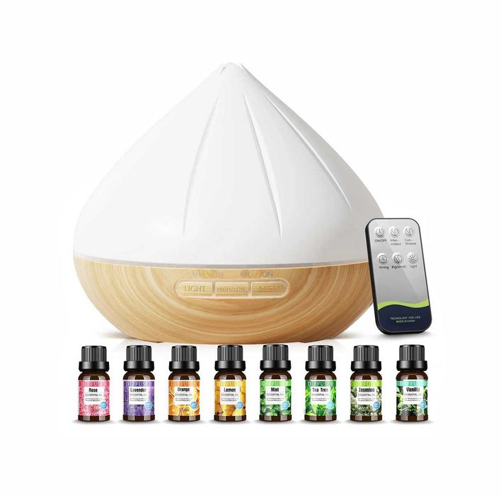 RGB 500ml Арома Дифузер с дистанционно, 8 Етерични масла
