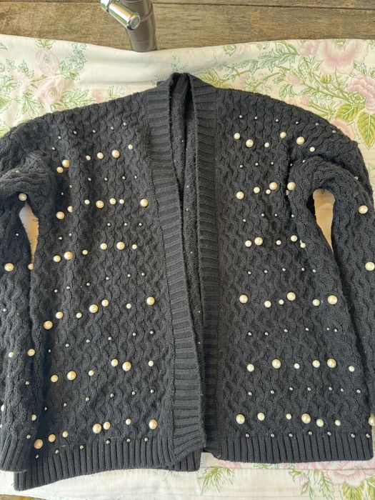Bluza neagra cu perle S