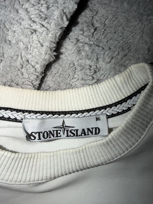 Бяла блуза с дълъг ръкав stone island - М размер