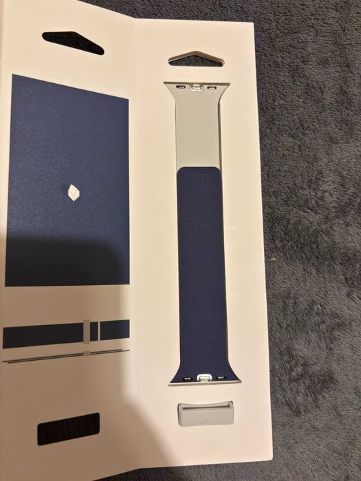MOFT Snap Duo – Curea Magnetică Albastru-Crem, Silicon Moale pentru Apple Watch