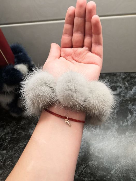 Резинки на волосы из меха норки