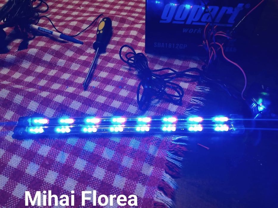 2 benzi led controler ritm muzica