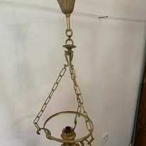 Candelabru terasa din bronz cu abajur de sticla murano