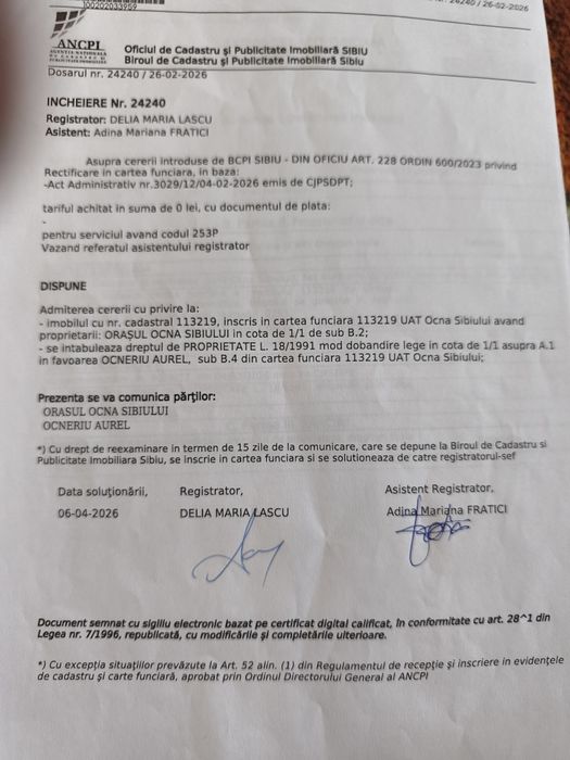 Teren extravilan Ocna Sibiului