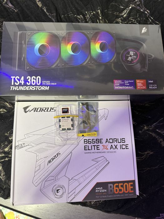 Kit 9800x3d + B650E Aorus Elite X Ax Ice + Crucial P310 2Tb + Ts4 360