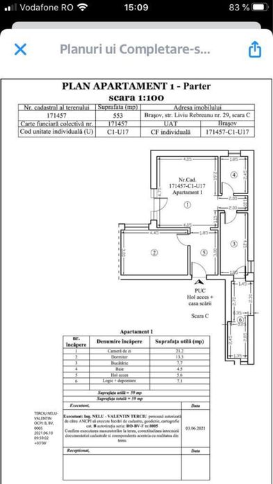 Apartament 2 camere 60mp, gradina , loc de parcare.