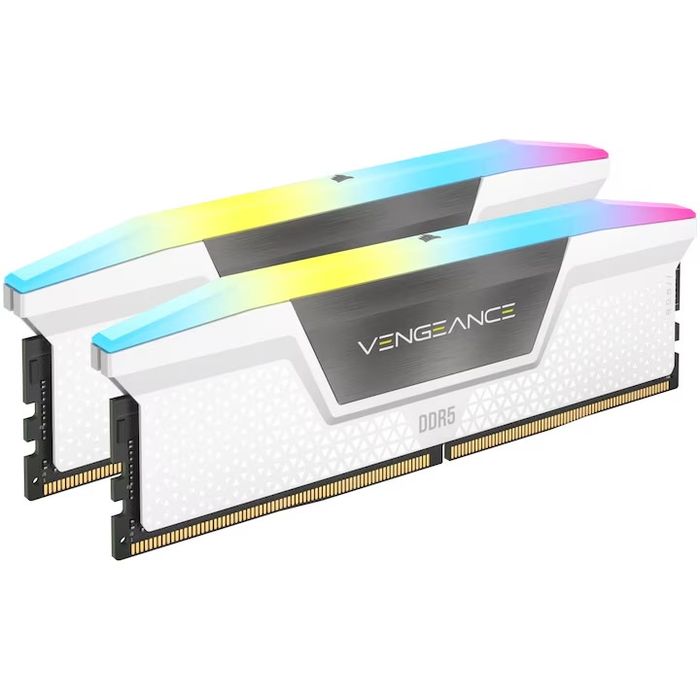 RAM памет Corsair Vengeance RGB White, 32GB (2x16GB), DDR5, 6000 MHz