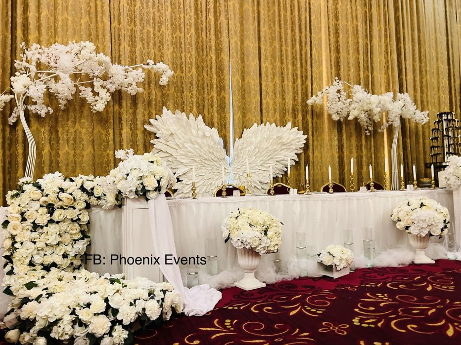 Aranjament floral prezidiu decor mese flori nunta botez cununie evenim