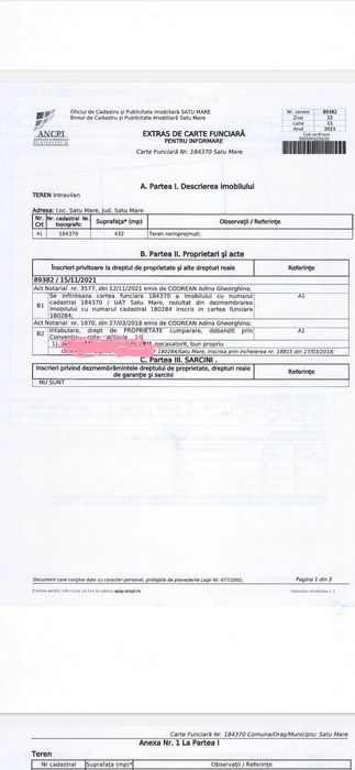 Teren intravilan lucian glaga satu mare